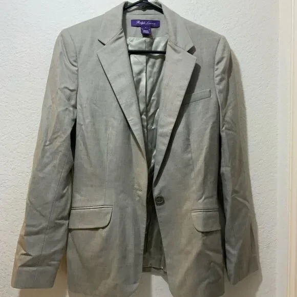 Ralph Lauren Purple Label suits Gray 100% Merino Wool Blazer 6/ pants 4 USA - Picture 2 of 13